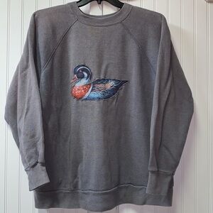 90s Vintage Wood Duck Sweatshirt XXL Camo Hunting Cottage Core